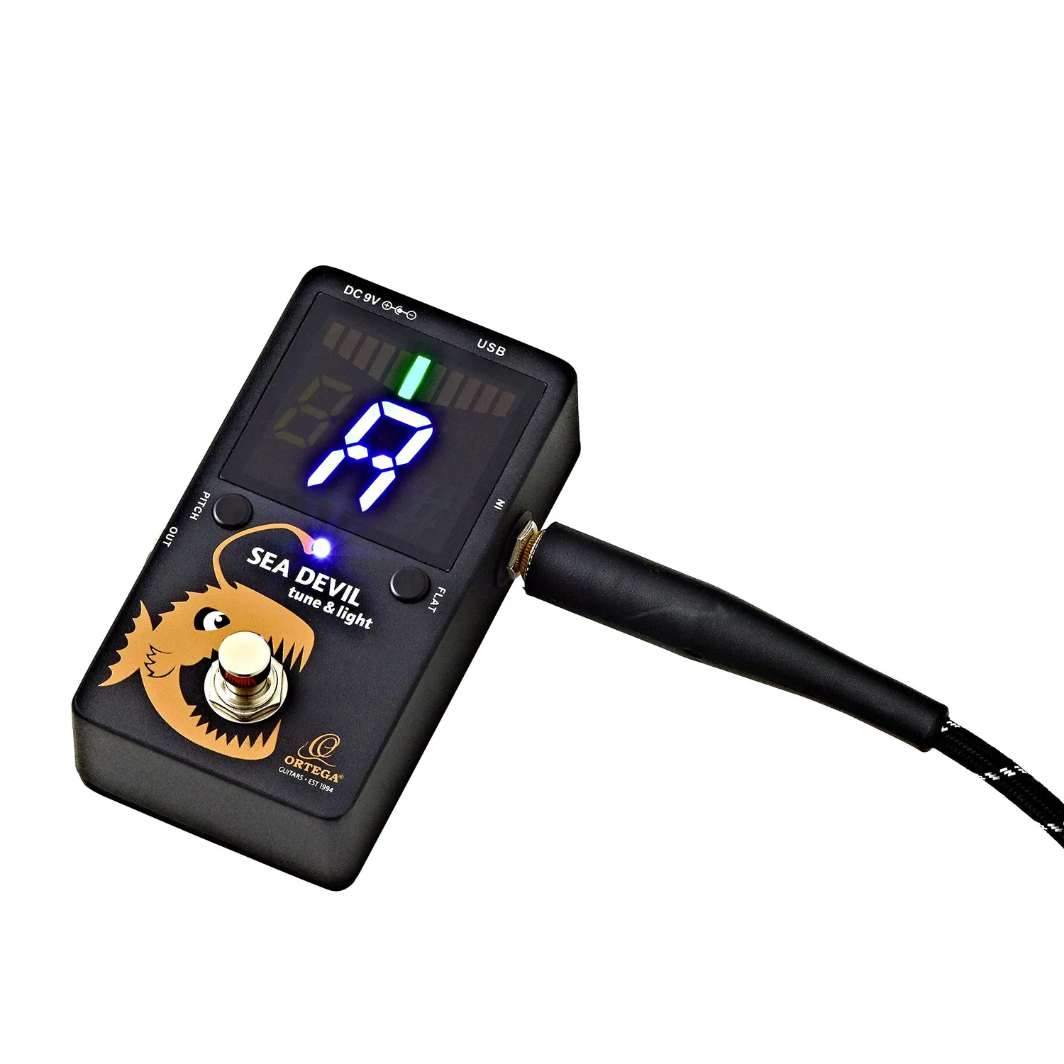 Ortega Sea Devil accordeur pedale chromatique LED USB