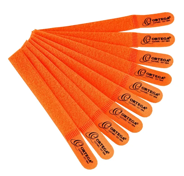 Ortega OCBT-10 attache cable velcro guitare orange 18 cm