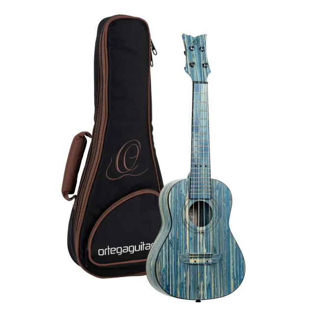 Ortega Bamboo RUSWB-CC ukulélé bambou bleu + housse