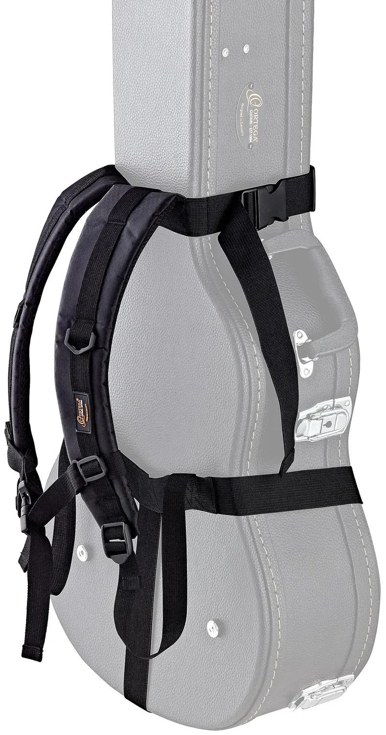 Ortega OBPS harnais dorsal étui rigide guitare noir nylon