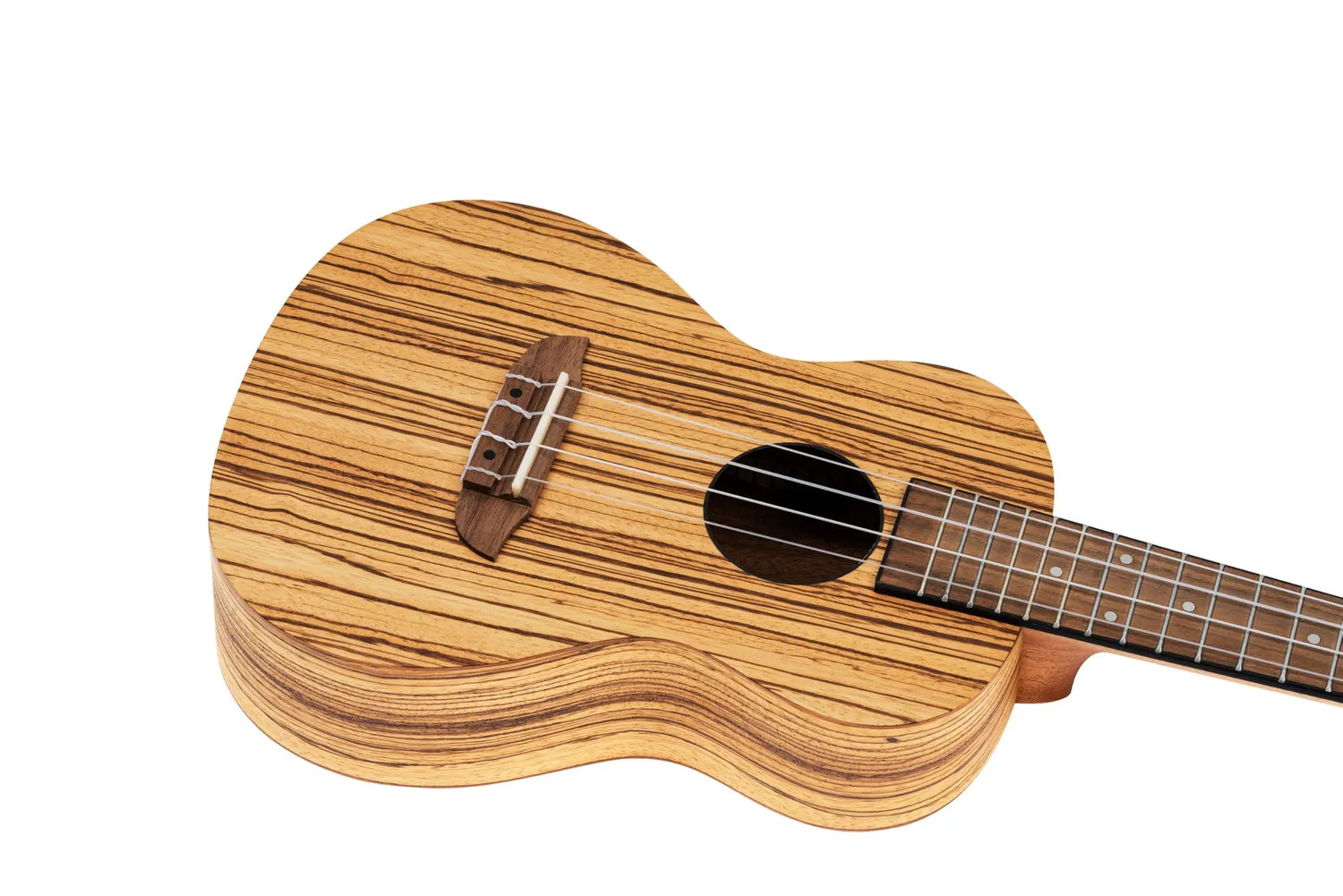 Ortega Timber ukulélé zebrawood naturel avec housse