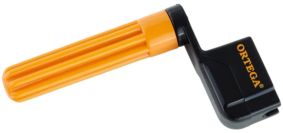 Ortega Enrouleur de cordes guitare orange et noir manivelle