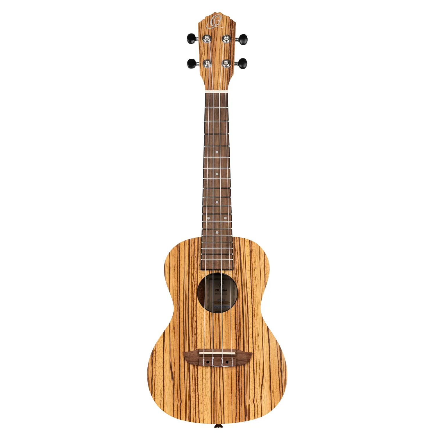 Ortega Timber ukulélé zebrawood naturel avec housse