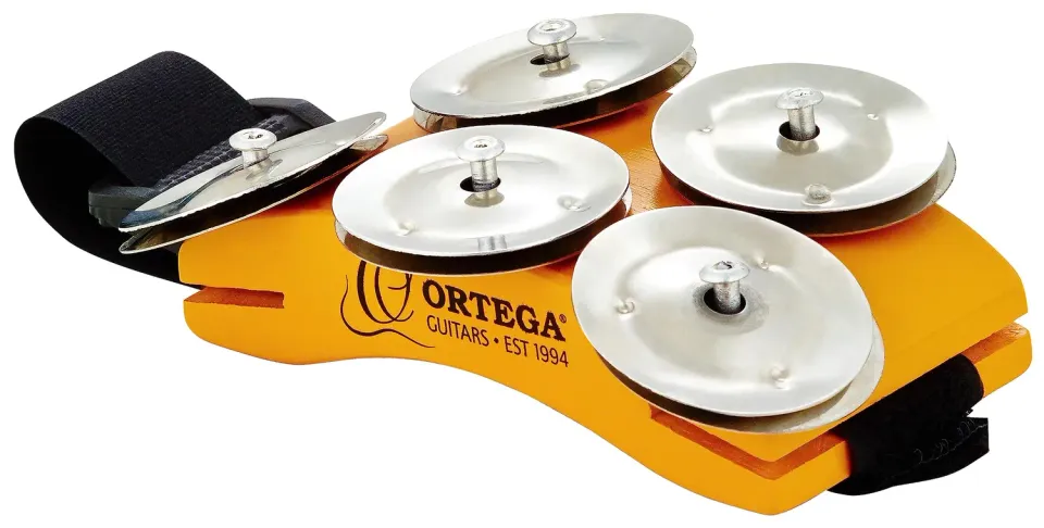 Ortega Percussion OSSFT tambourin de pied inox orange